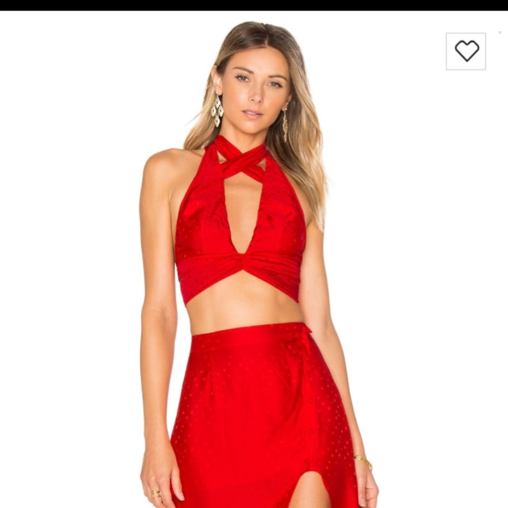 FOR LOVE & LEMONS RED SILK TOP!